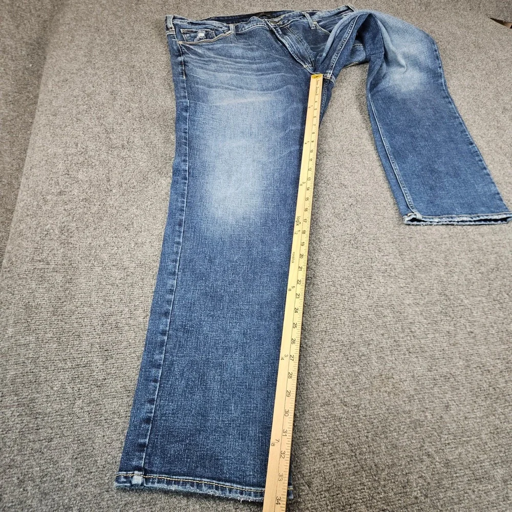 Silver Jeans Co Eddie Relaxed Fit Straight Leg Jeans Mens W42 L34 Blue Denim